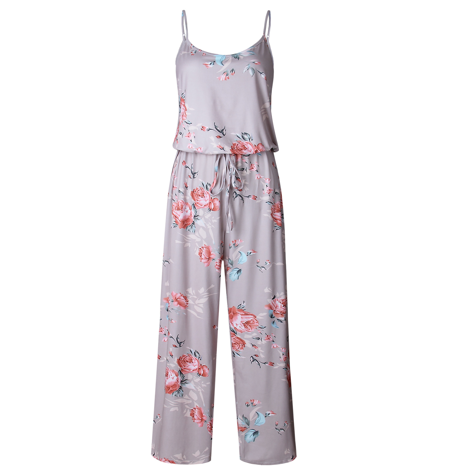 SZ60131-2  floral print Jumpsuits and Rompers straps backless Overalls for women
